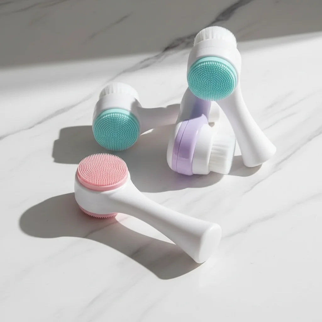 3D Double Silicone Facial Cleansing Brush